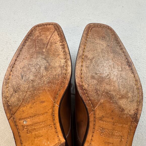 Johnston & Murphy Oxford Derby Shoes Mens 9.5M Brown Two-Tone Split Toe Leather main image 6